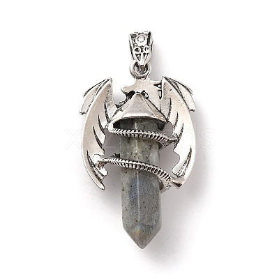 Natural Labradorite Pointed Pendants G-B042-04P-58-1