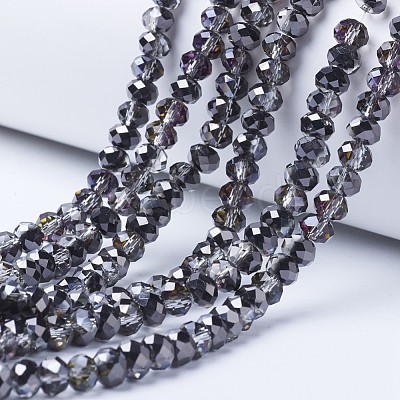 Electroplate Transparent Glass Beads Strands EGLA-A034-T4mm-Z05-1