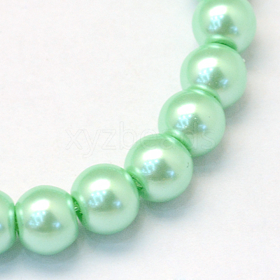 Baking Paint Pearlized Glass Pearl Round Bead Strands X-HY-Q330-8mm-63-1