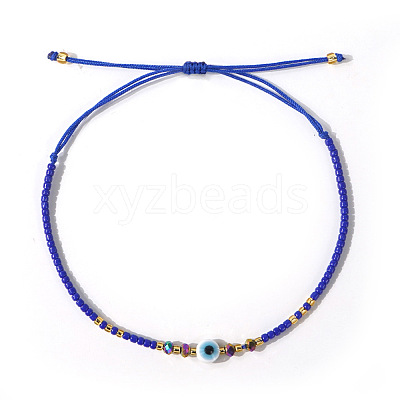 Glass Seed Beads & Resin Braided Bead Bracelets TK7632-9-1