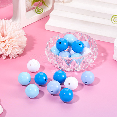 20Pcs 4 Colors Opaque Acrylic Beads MACR-TA0002-51A-1