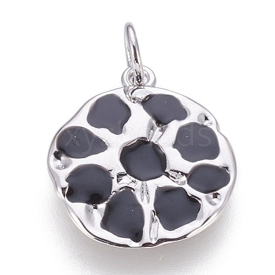 Brass Enamel Pendants KK-O113-03P-A-1