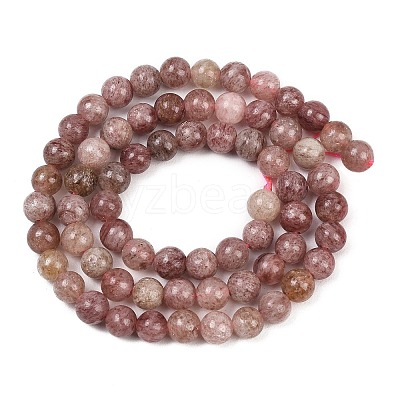 Natural Strawberry Quartz Beads Strands G-H350-A01-6mm-1