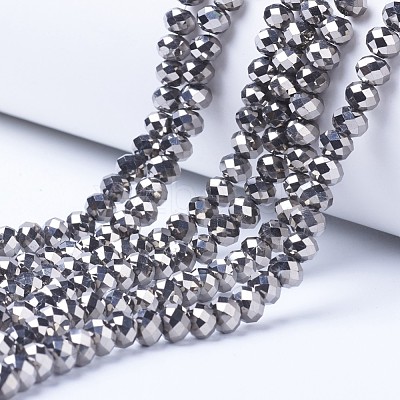 Electroplate Transparent Glass Beads Strands EGLA-A034-T6mm-UA03-1