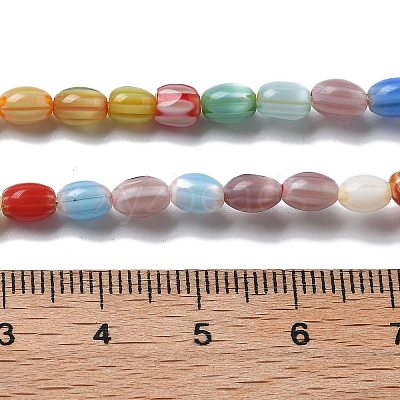 Handmade Millefiori Lampwork Beads Strands LAMP-F035-02-1