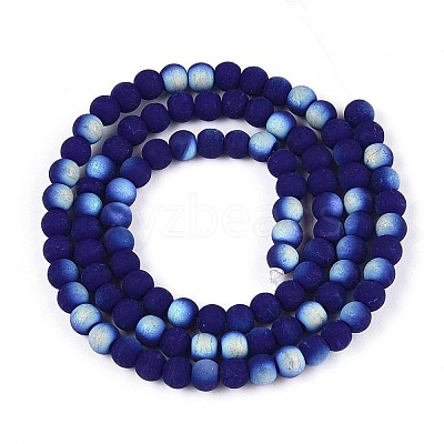 Frosted Opaque Glass Beads Strands LS-GLAA-T032-P4mm-MBB03-1