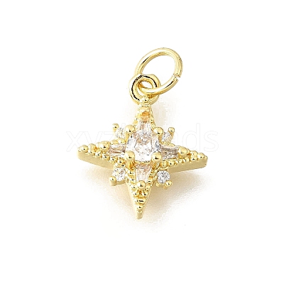Brass Micro Pave Cubic Zirconia Pendants KK-V008-09G-1