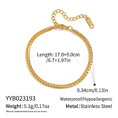 Hip Hop Style 3.4MM Chain Bracelet 304 Stainless Steel Fashion Jewelry WR3808-2-1