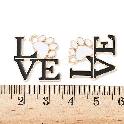 Alloy Enamel Paw Print Pendants ENAM-I062-01KCG-03-1