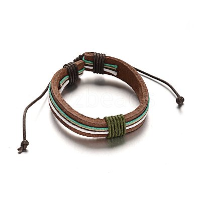 Adjustable Leather Cord Bracelets BJEW-M169-14-1