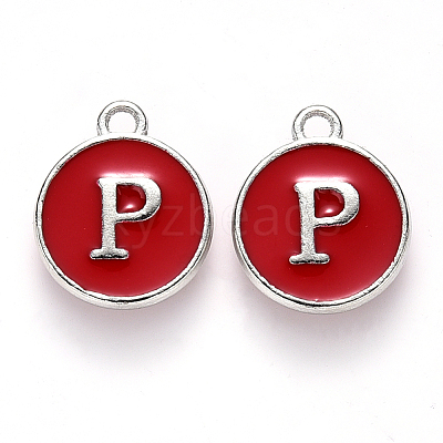 Platinum Plated Alloy Enamel Charms ENAM-S118-03P-P-1