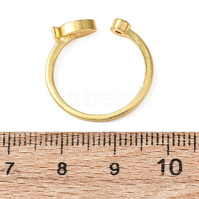 Brass Micro Pave Cubic Zirconia Cuff Rings for Women RJEW-K309-39D-G-1