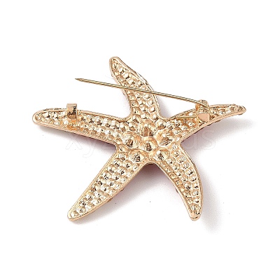 Starfish Alloy Rhinestone Sea Animal Brooches JEWB-S023-01C-1
