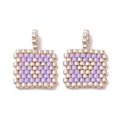 2Pcs Handmade MIYUKI Round Rocailles Seed Loom Pattern PALLOY-MZ00186-04-1