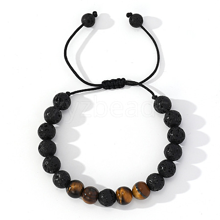 Chakra Theme Natural Gemstone Braided Bead Bracelets for Men LM3179-1-1