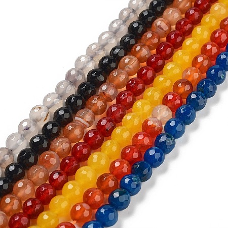 Natural Agate Beads Strands G-G580-8mm-M-1