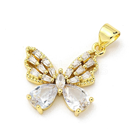 Brass Micro Pave Cubic Zirconia Pendants FIND-Z023-10A-1