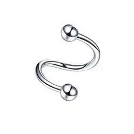 316L Surgical Stainless Steel Round Spiral Lip Rings for Woman Men WGF7124-03-1