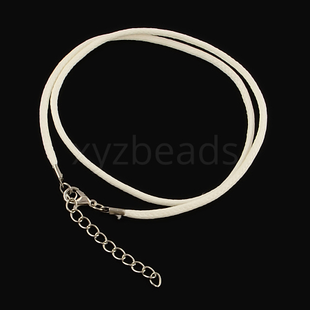 Waxed Cotton Cord Necklace Making MAK-S032-2mm-122-1