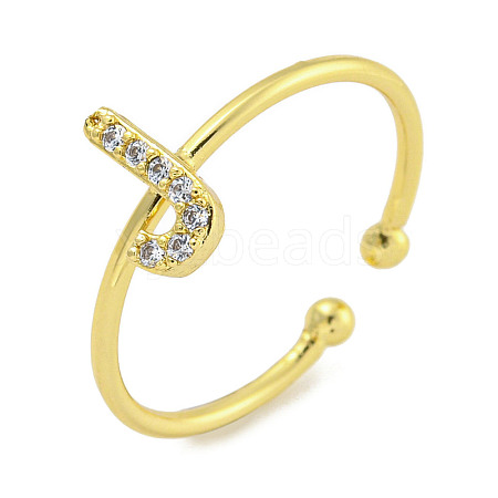 Rack Plating Brass Open Cuff Rings for Women RJEW-F162-02G-J-1