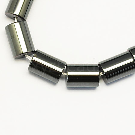 Non-magnetic Synthetic Hematite Beads Strands G-S091-12x8.5mm-1