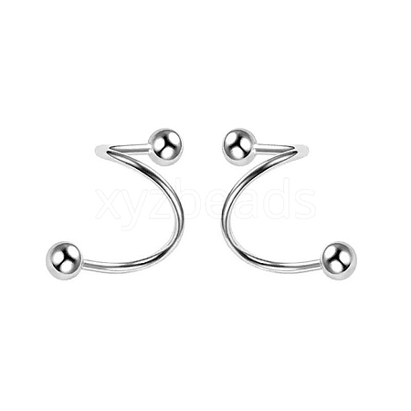 S925 Silver S-shaped Earrings Cuff Earrings AV9909-1-1