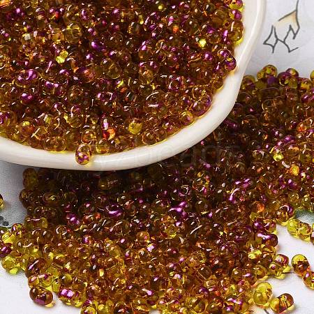 Spray Painted Glass Seed Beads SEED-F005-04A-02-1