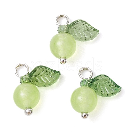 Natural Dyed Malaysia Jade Fruit Charms PALLOY-JF02431-02-1