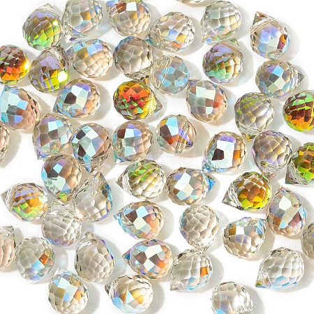 50Pcs Teardrop Transparent Glass Charms PW-WGCC72C-07-1