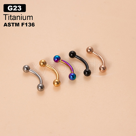 G23 Titanium Eyebrow Round Ball Curved Barbell Eyebrow Rings WGFD71D-41-1