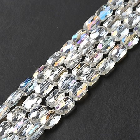 Transparent Electroplate Glass Beads Strands EGLA-F150-AB01-1