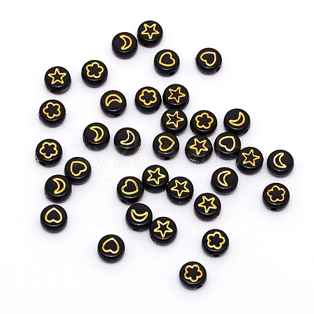 Black Opaque Acrylic Beads ACRC-TAC0002-04-1