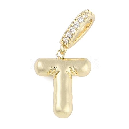 Brass Micro Pave Clear Cubic Zirconia Pendants KK-M289-01T-G-1