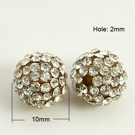 Resin Rhinestone Beads RB-A025-10mm-A37-1