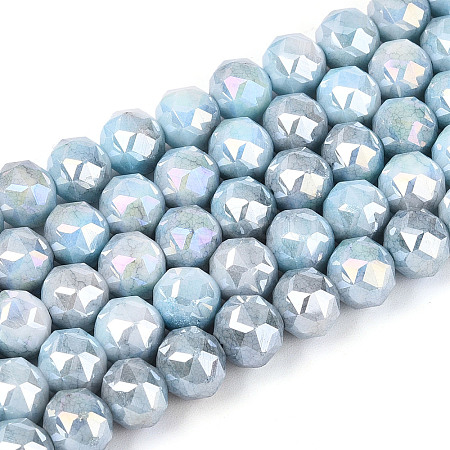 Anti-Tarnish Electroplate Glass Beads Strands GLAA-N010-8mm-12-1