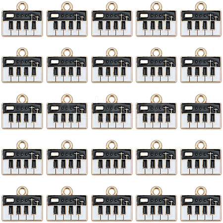 60Pcs Alloy Enamel Piano Charms FIND-SC0021-63-1