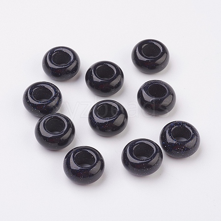 Synthetic Blue Goldstone European Beads LS-X-G-G740-14x8mm-17-1