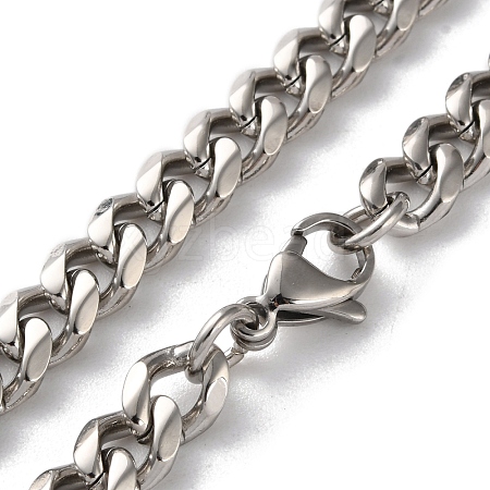 304 Stainless Steel Cuban Link Chain Necklaces for Men NJEW-B117-01I-P-1