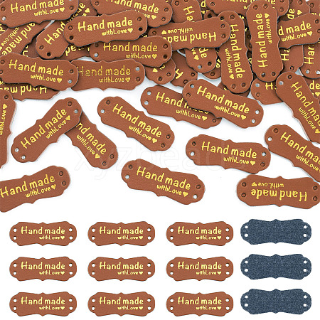 40Pcs PU Leather Craft Label Tags DIY-TADJ0001-22C-1