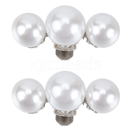 Plastic Imitation Pearl Shoe Decoration FIND-WH0155-050A-1