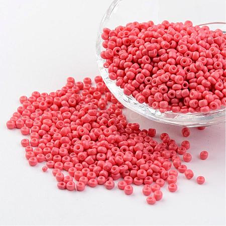 8/0 3mm Baking Paint Glass Seed Beads Loose Spacer Beads X-SEED-S002-K16-1