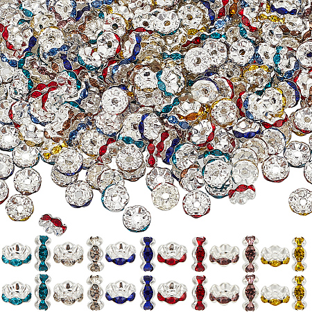 400Pcs Brass Acrylic Rhinestone Spacer Beads RB-SP0001-09B-1