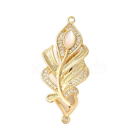 Brass Micro Pave Clear Cubic Zirconia Fold Over Clasps KK-S382-09G-1