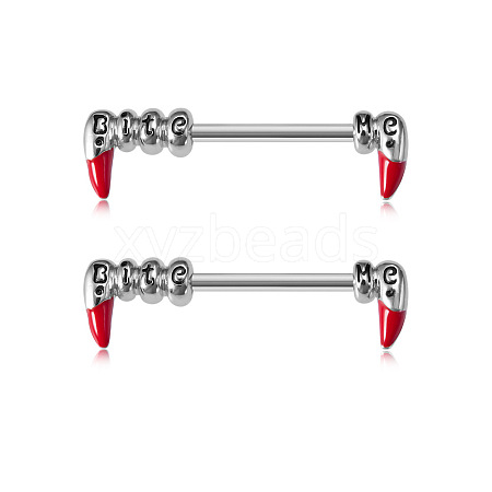 Halloween 304 Stainless Steel Enamel Nipple Rings WGA0ED7-06-1