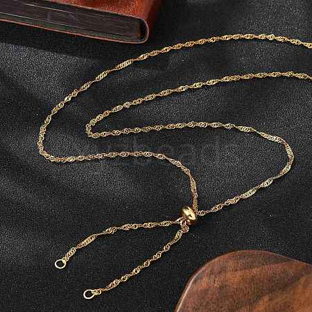 304 Stainless Steel Singapore Chain Necklace Making AJEW-JB01334-01-1