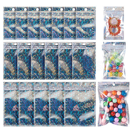 60Pcs 3 Styles Laser Plastic Resealable Bags ABAG-TA0001-56A-1