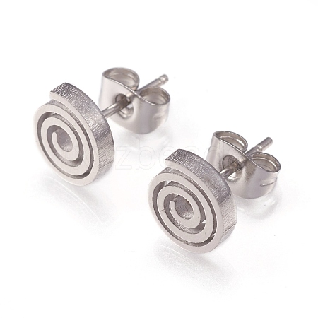 Tarnish Resistant 304 Stainless Steel Stud Earrings EJEW-N045-11P-1