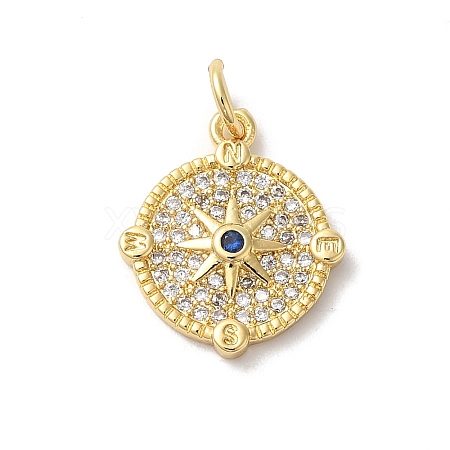 Rack Plating Brass Cubic Zirconia Pendants KK-Z056-26G-1