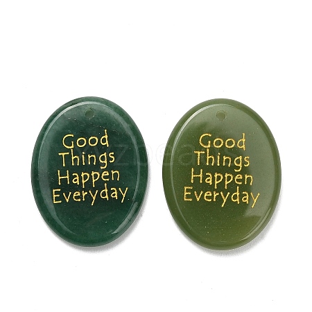 Natural Green Aventurine Pendants G-K353-06A-1
