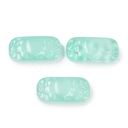 Spray Painted Transparent Glass Connector Charms X1-GLAA-H035-06K-1